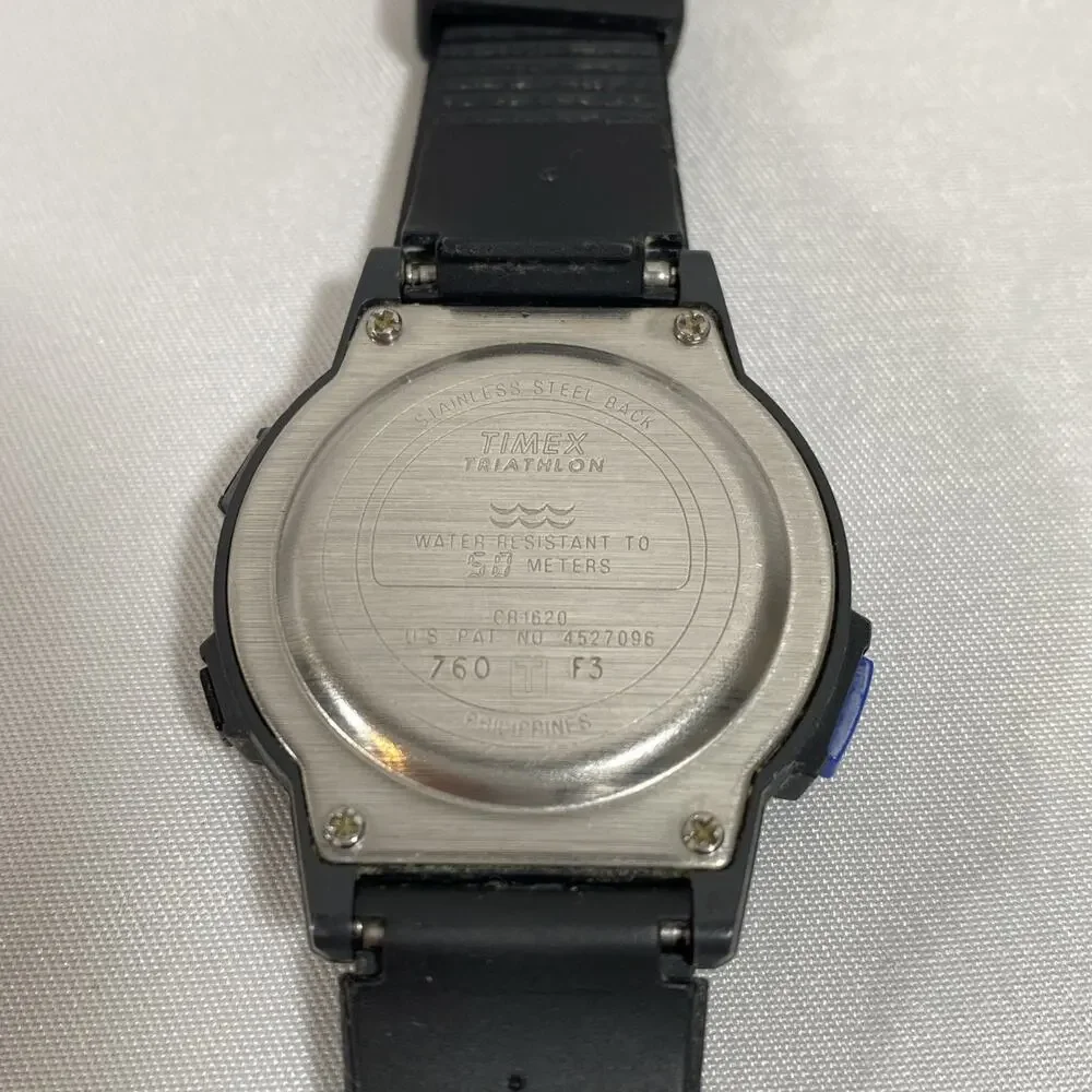 Vintage Women's Timex Ironman Triathlon Watch 8 Lap Blue Indiglo Purple Accents